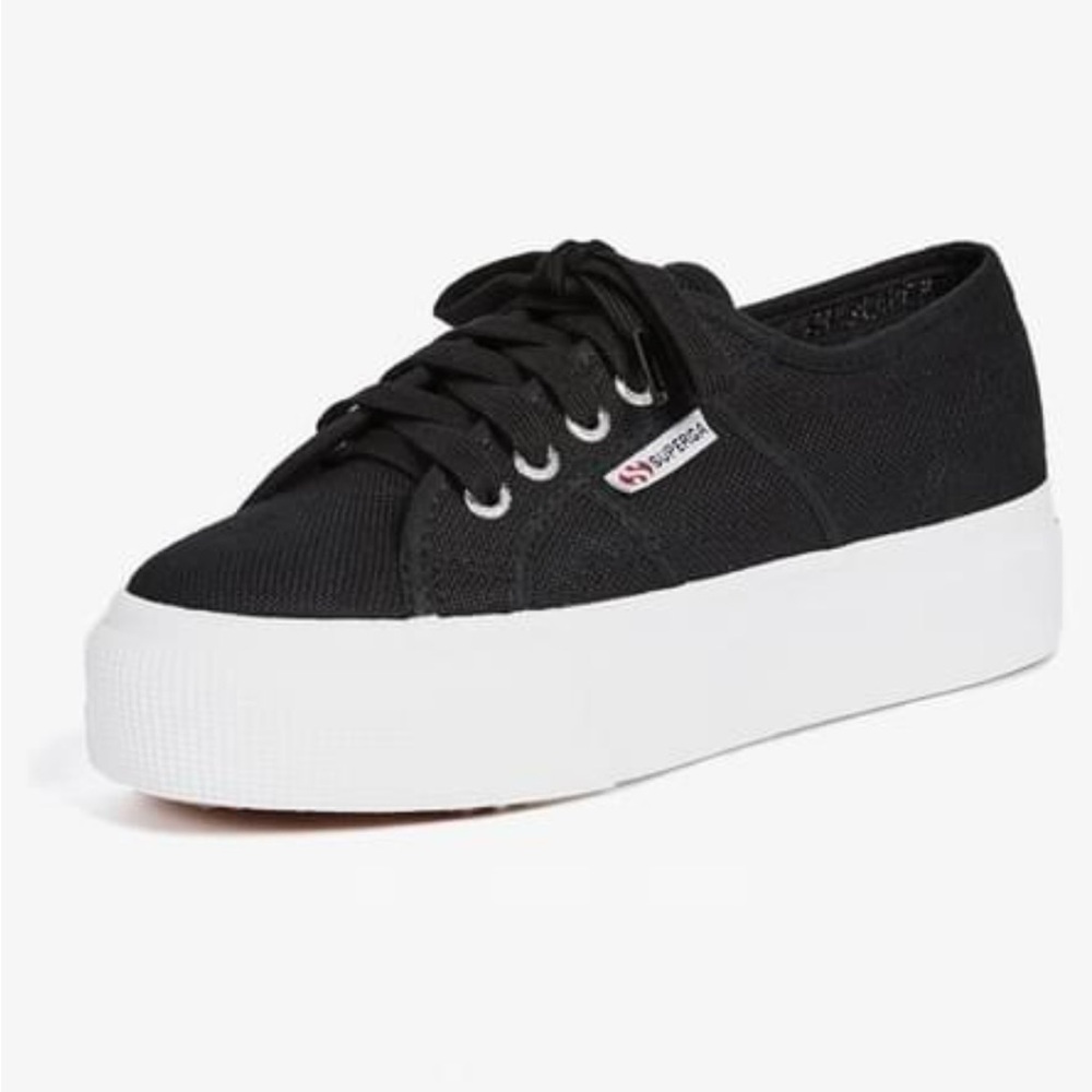 NWT Superga Black Platform Tennis Shoes, Women’s Size 9.5, EURO Size 41